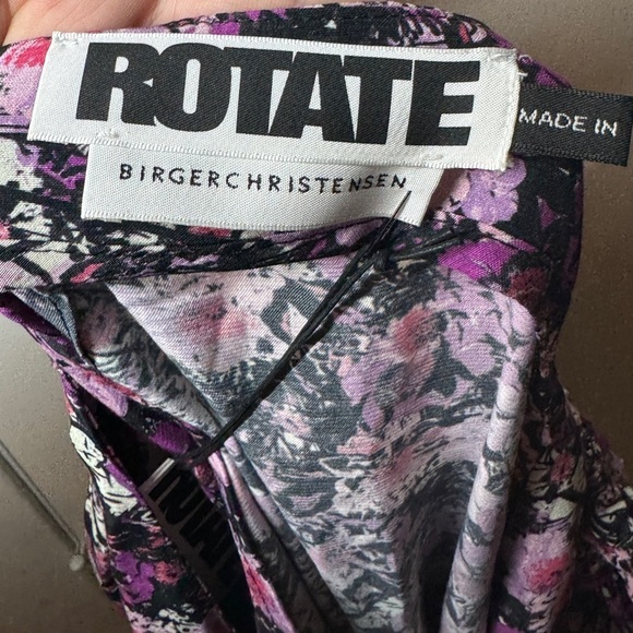 NWT Rotate Birger Christensen Nancy Purple Black Cherry Flower Floral Dress 10 - Picture 13 of 16